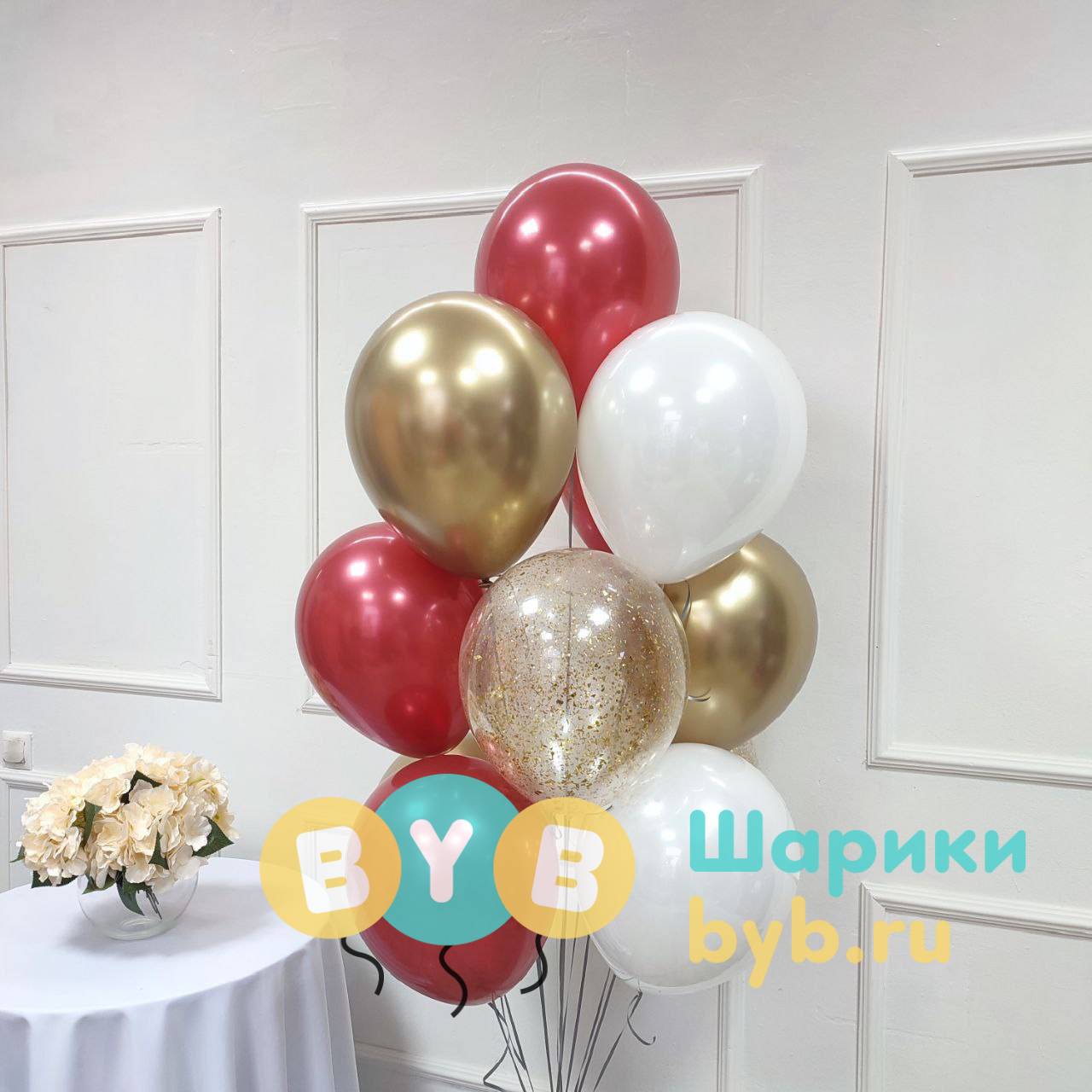 Фонтан из 12 латексных воздушных шаров