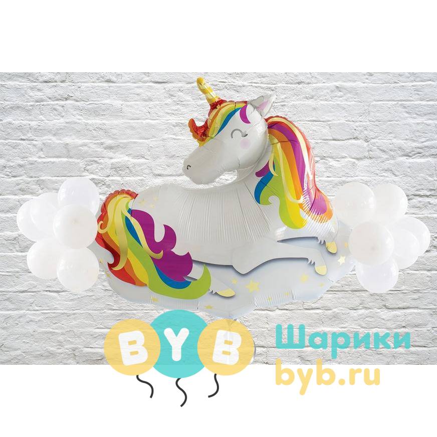 Шар фольгированный "Единорог на облаке"