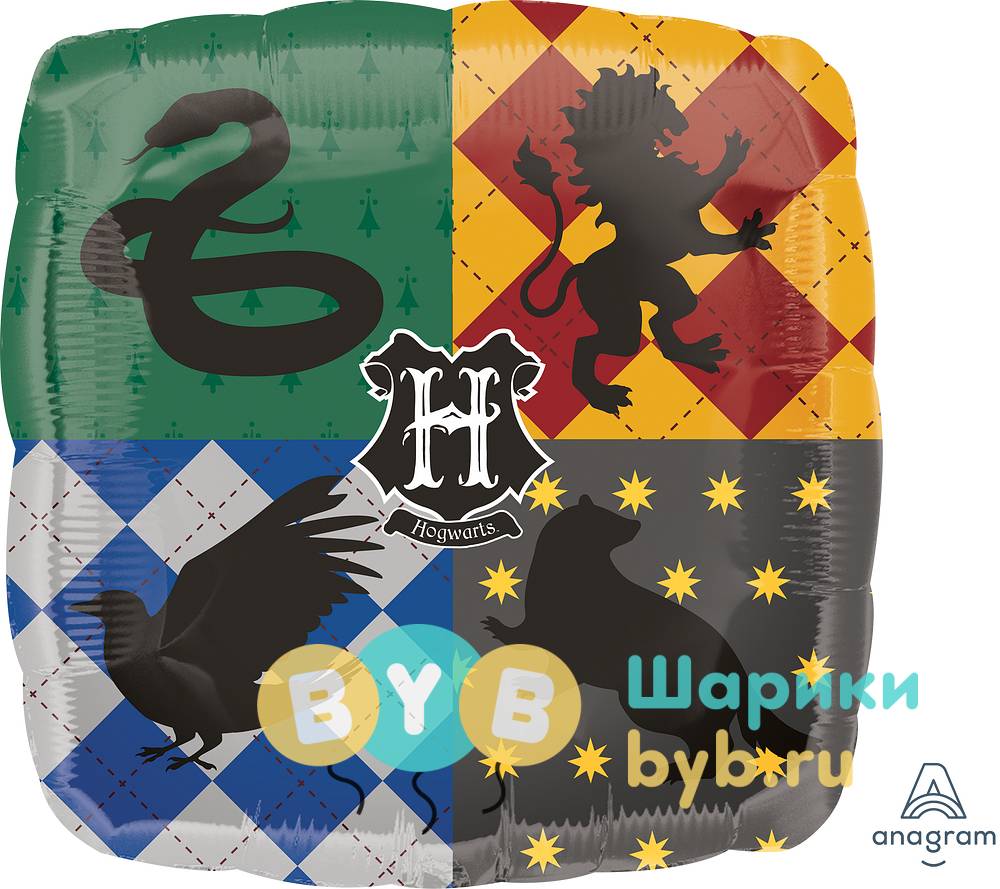 Шар фольгированный "Факультеты Хогвартс"