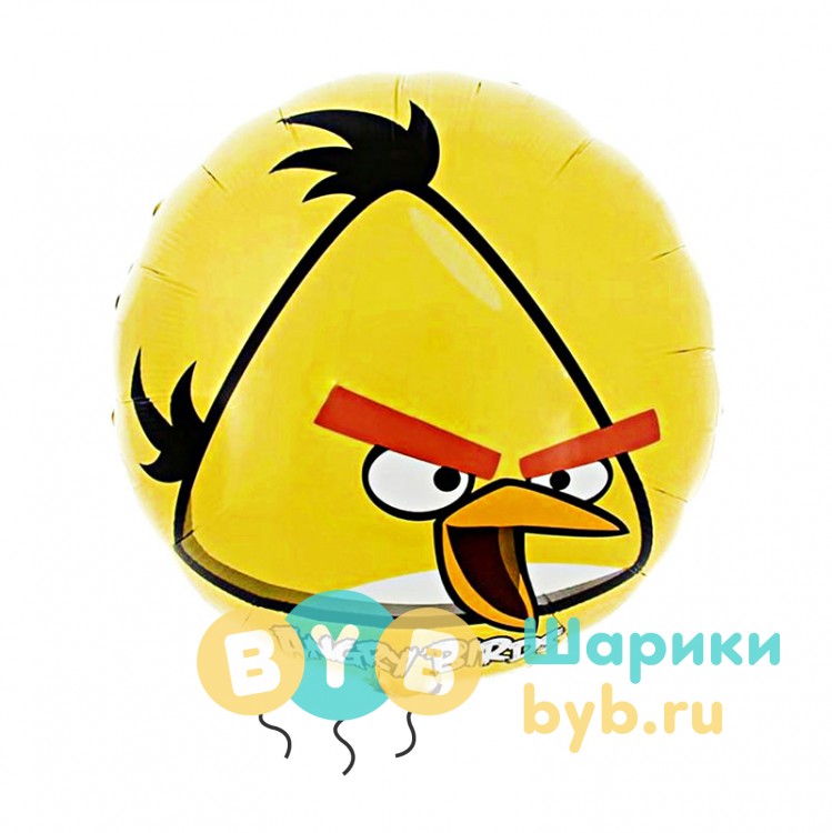 Шар фольгированный "Круг Angry Birds (желтый)"