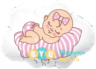 Шар фольгированный "Малыш на облаке" девочка