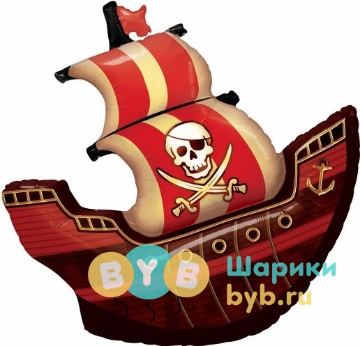 Шар фольгированный "Пиратский корабль" большой